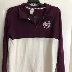 Victoria’s Secret pink pullover maroon and white